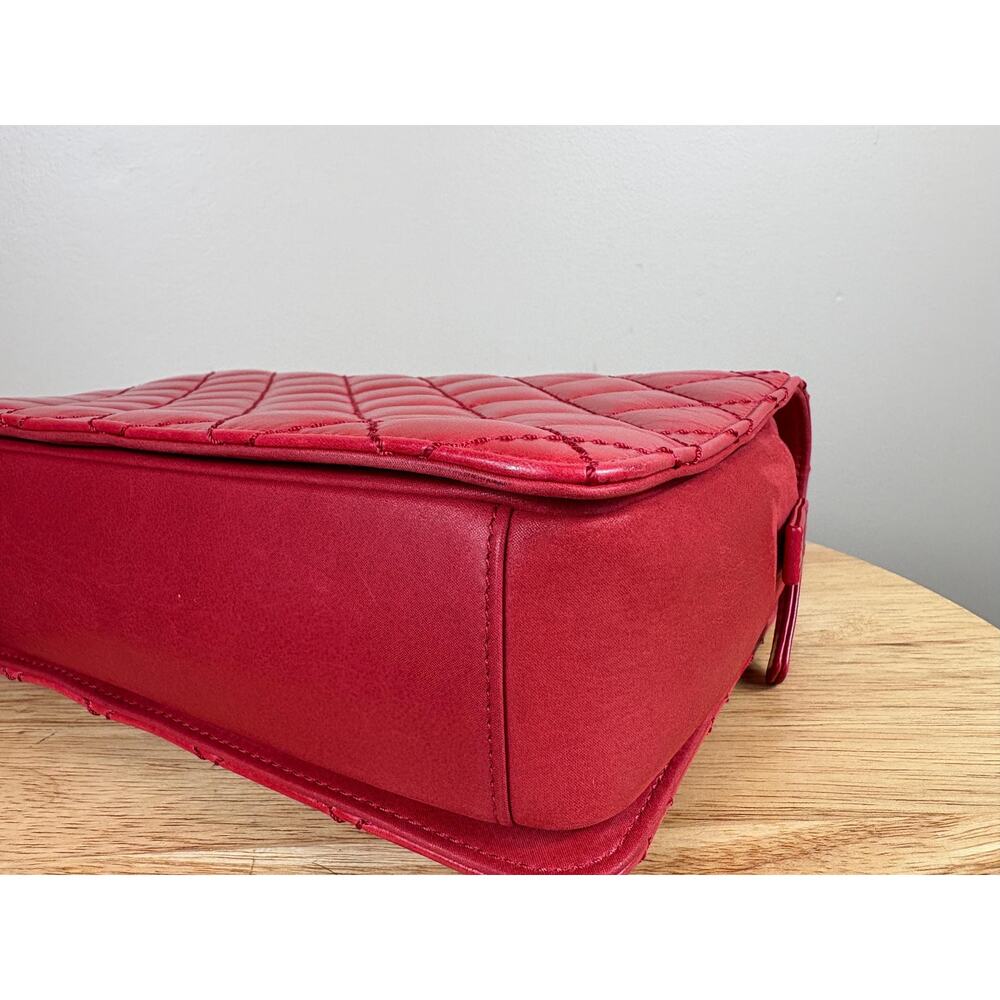 Authentic Chanel Matelasse Red Calfskin Leather Cocomark Shoulder Bag w/ COA - Picture 6 of 16